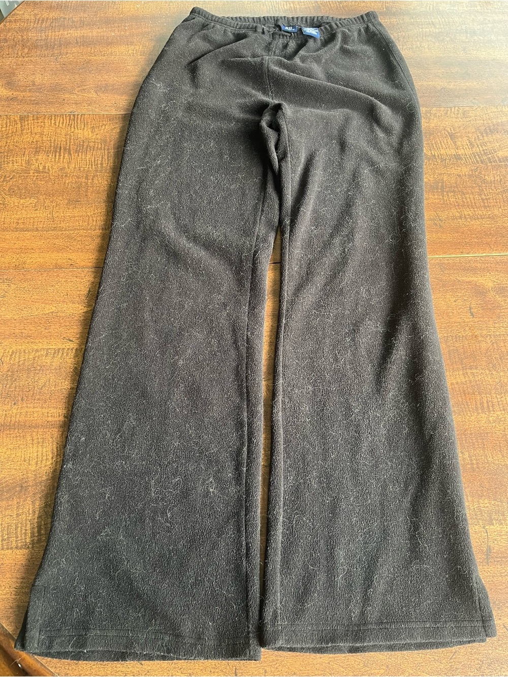 Y2K SO GSJC Black Fleece Flared Leg Lounge Pants drawstring Waist Medium